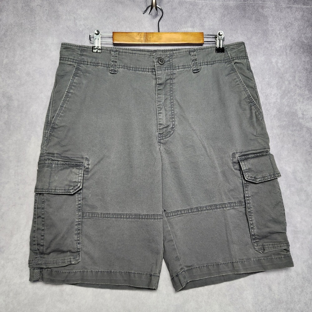 Goodfellow & Co Mens Gray Cargo Shorts Size 36 Stretch Cotton Twill F16872600